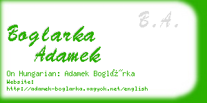 boglarka adamek business card